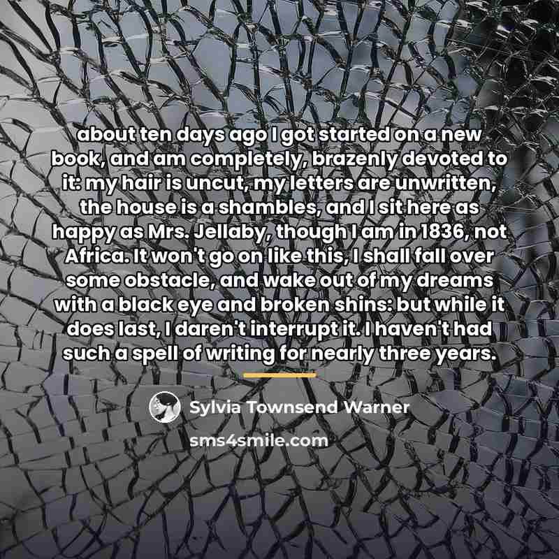 “about ten days ago I got started on a new…” quote by Sylvia Townsend Warner