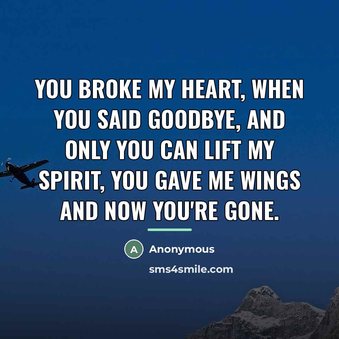“You broke my heart, When you said goodbye, And only…” quote by Cute And Scars