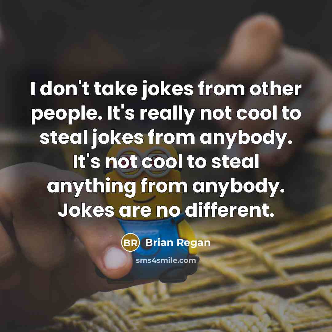 “I don't take jokes from other people. It's really not…” quote by Brian Regan