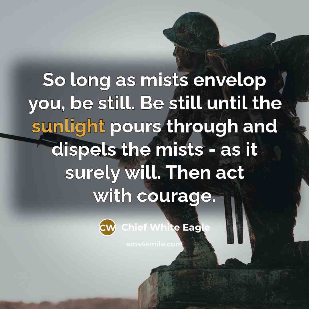 “So long as mists envelop you, be still. Be still…” quote by Chief White Eagle