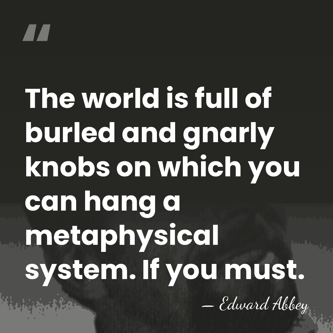 The world is full of burled and gnarly knobs on which you&hellip; - Edward Abbey