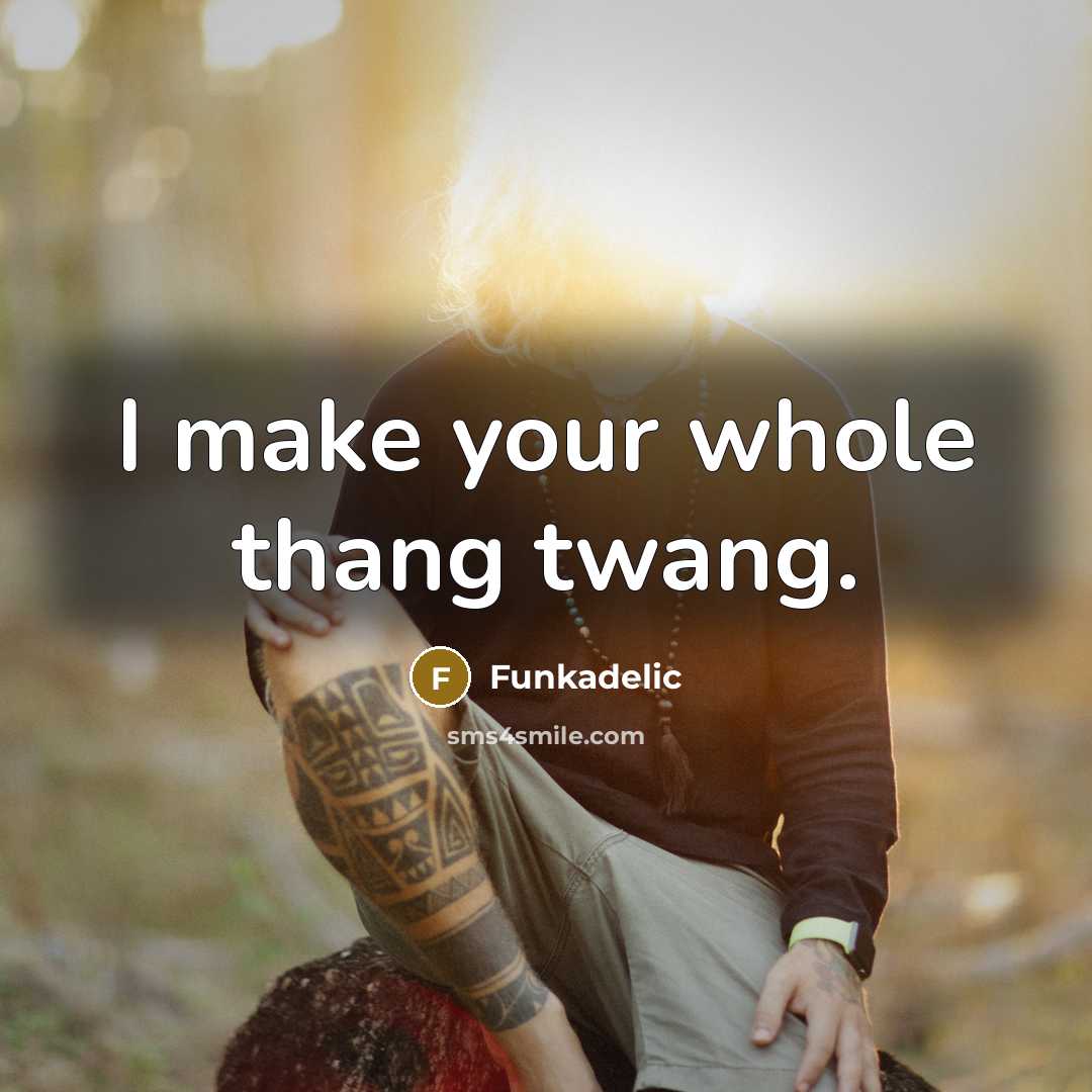 “I make your whole thang twang.” quote by Funkadelic
