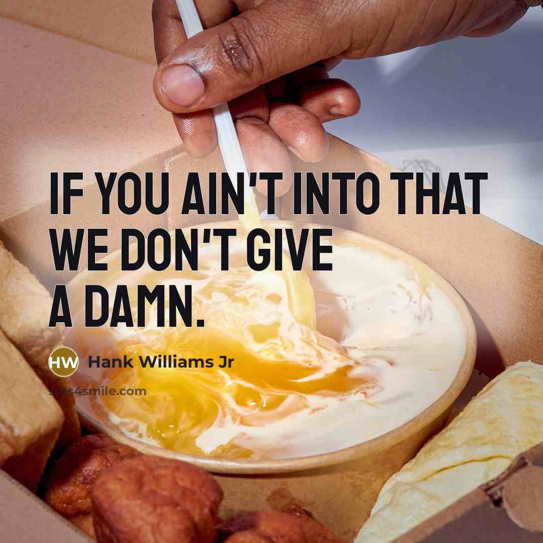 “If you ain't into that we don't give a damn.” quote by Hank Williams Jr