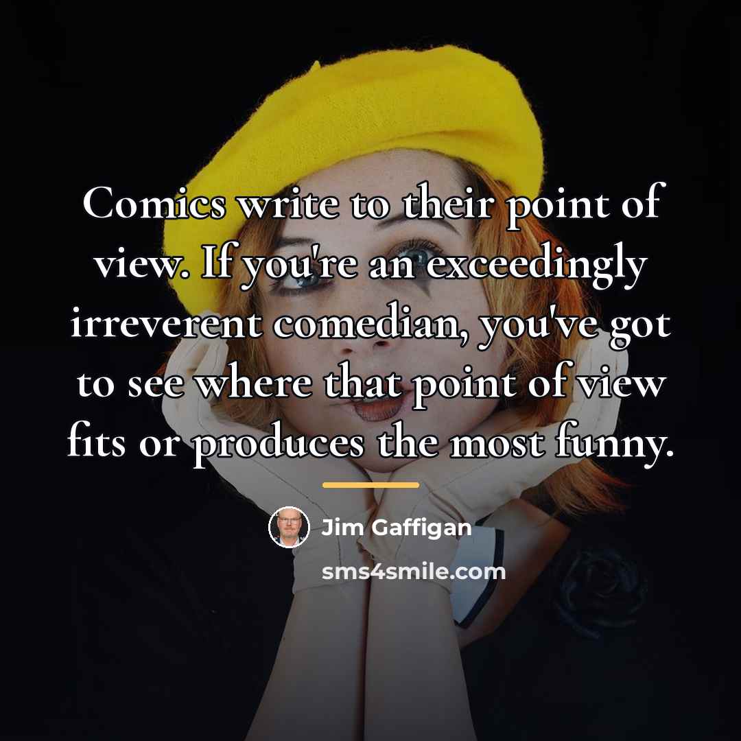 “Comics write to their point of view. If you're an…” quote by Jim Gaffigan