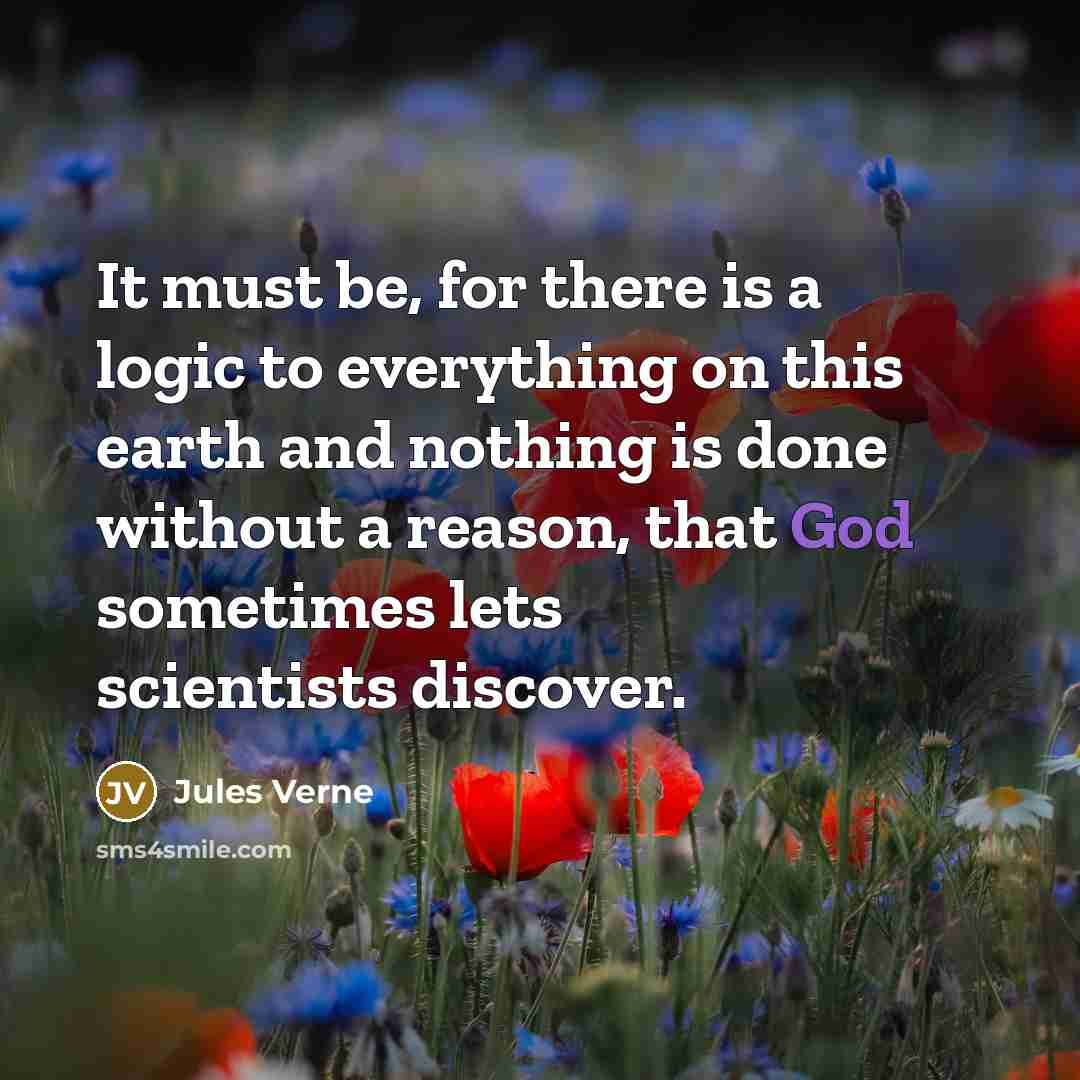 “It must be, for there is a logic to everything…” quote by Jules Verne