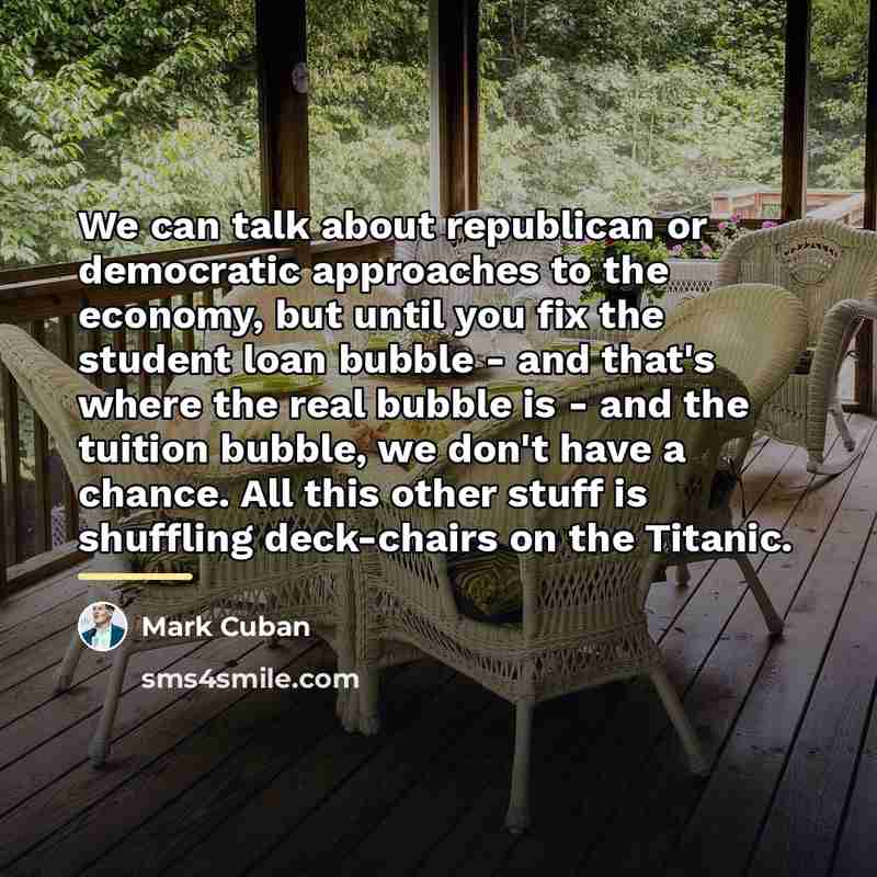 “We can talk about republican or democratic approaches to the…” quote by Mark Cuban