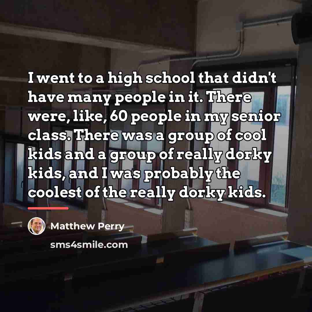 “I went to a high school that didn't have many…” quote by Matthew Perry
