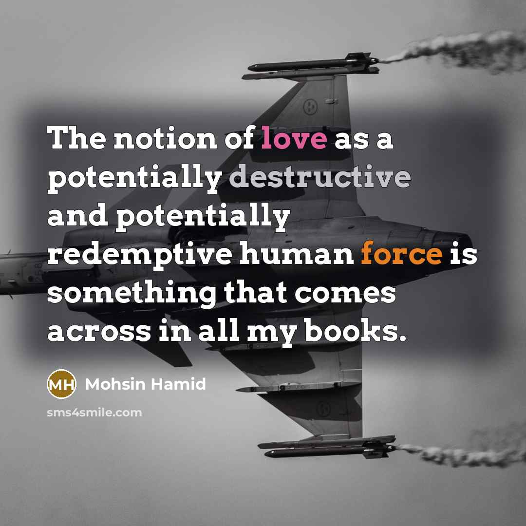 “The notion of love as a potentially destructive and potentially…” quote by Mohsin Hamid