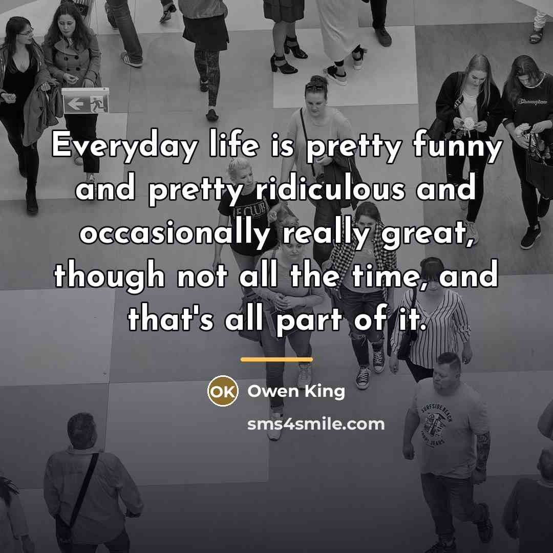 “Everyday life is pretty funny and pretty ridiculous and occasionally…” quote by Owen King