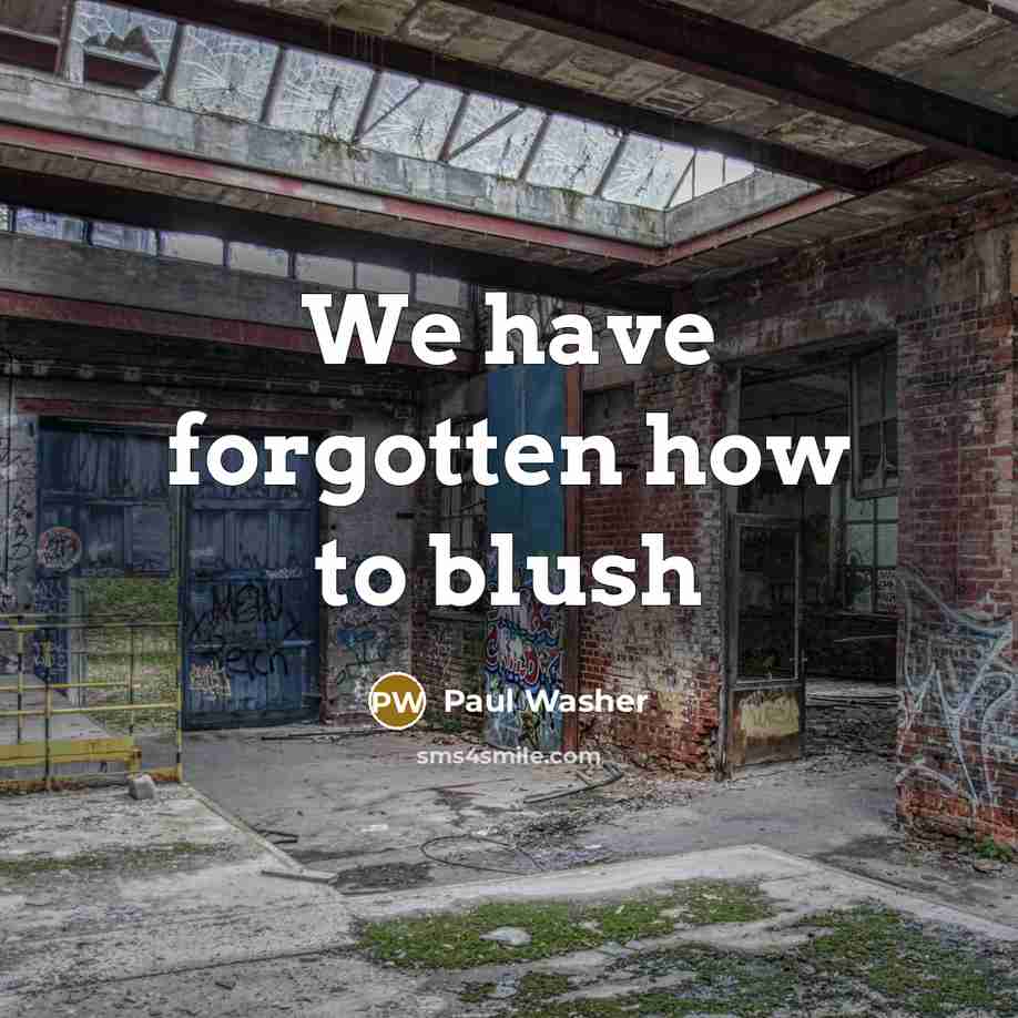 “We have forgotten how to blush…” quote by Paul Washer