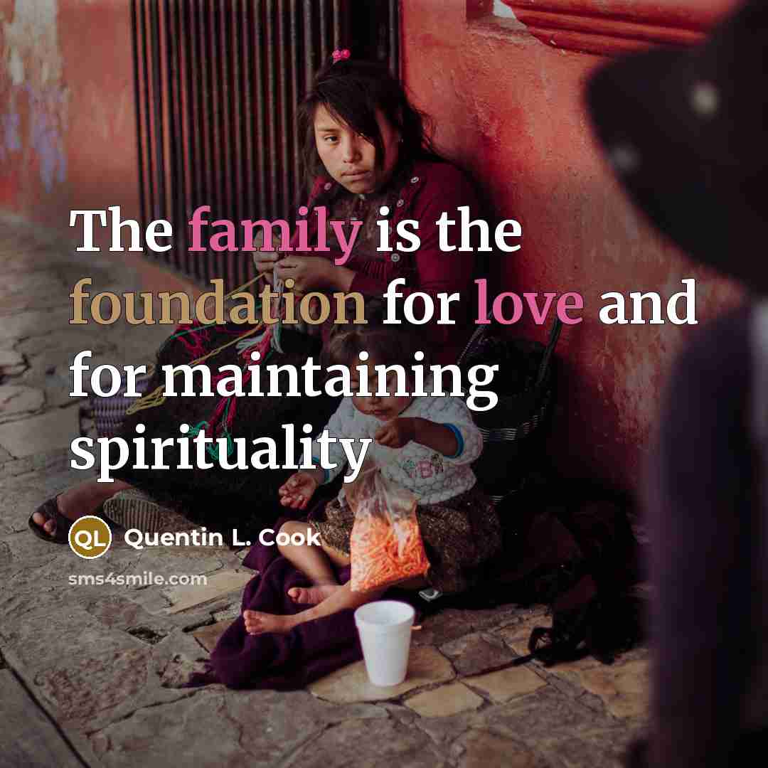 “The family is the foundation for love and for maintaining…” quote by Quentin L. Cook