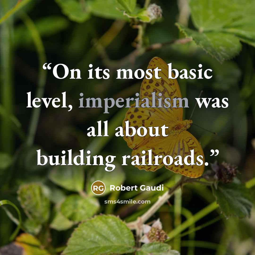 “On its most basic level, imperialism was all about building railroads.” quote by Robert Gaudi