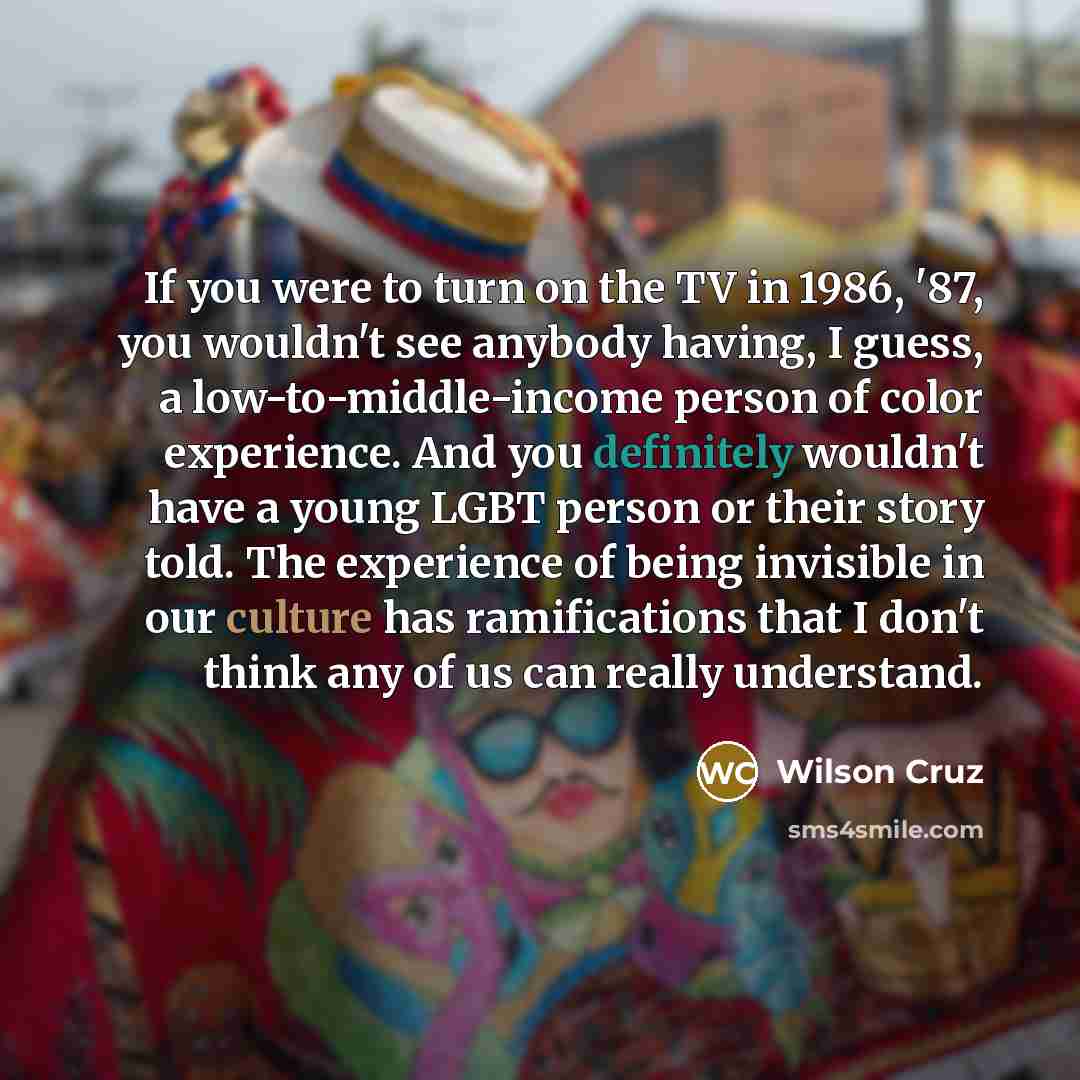 “If you were to turn on the TV in 1986,…” quote by Wilson Cruz