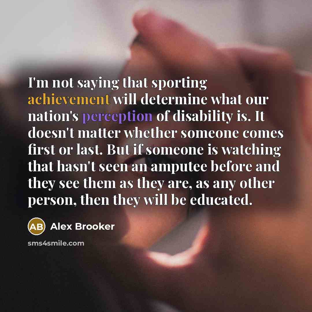 “I'm not saying that sporting achievement will determine what our…” quote by Alex Brooker