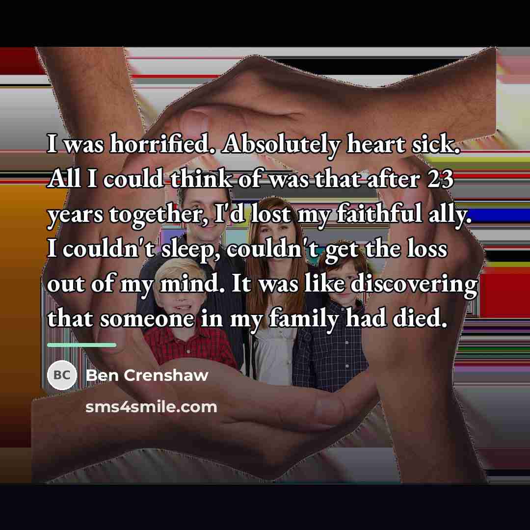 “I was horrified. Absolutely heart sick. All I could think…” quote by Ben Crenshaw