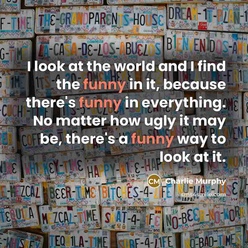 “I look at the world and I find the funny in it, because there's funny in everything. No matter how ugly it may be, there's a funny way to look at it.” quote by Charlie Murphy