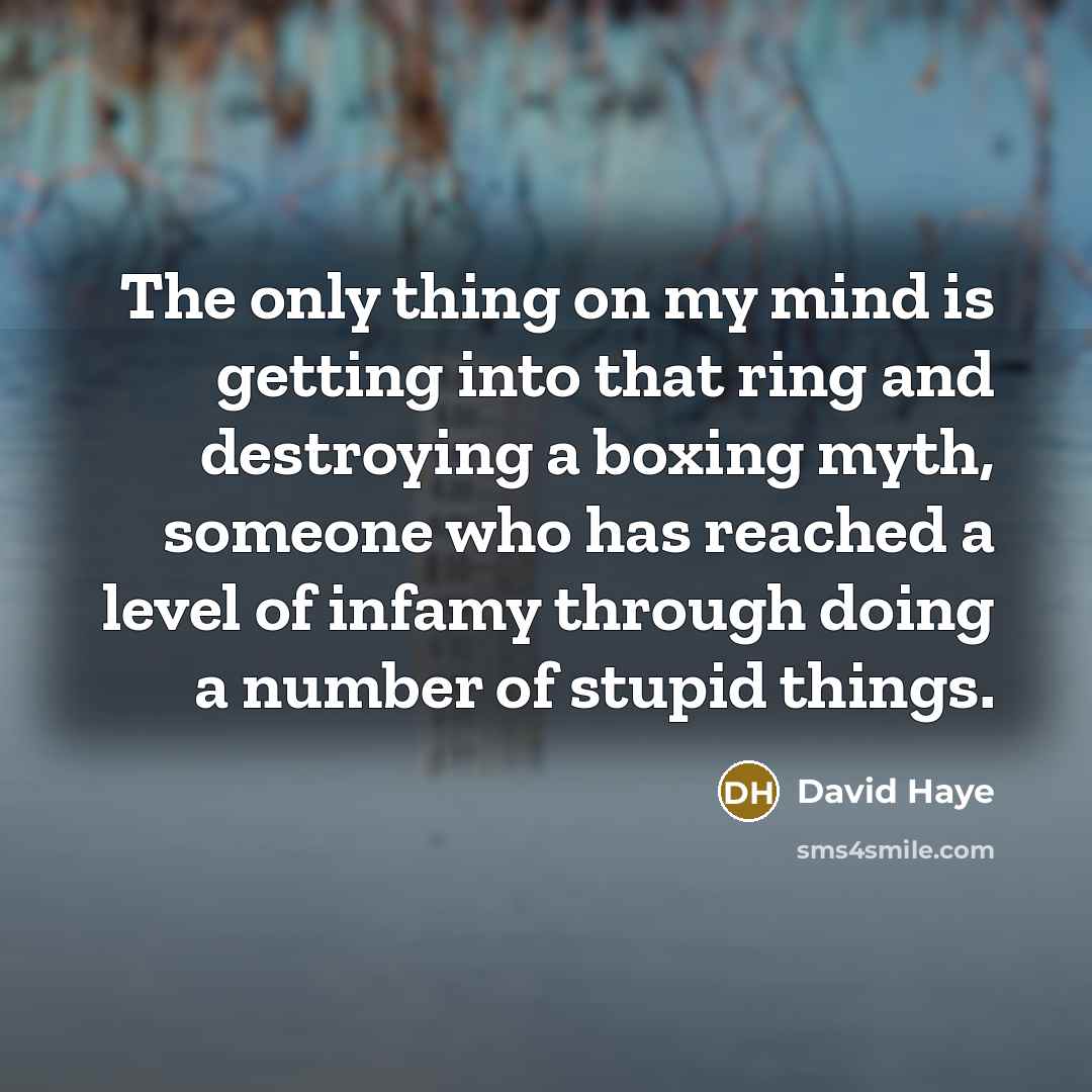 “The only thing on my mind is getting into that…” quote by David Haye