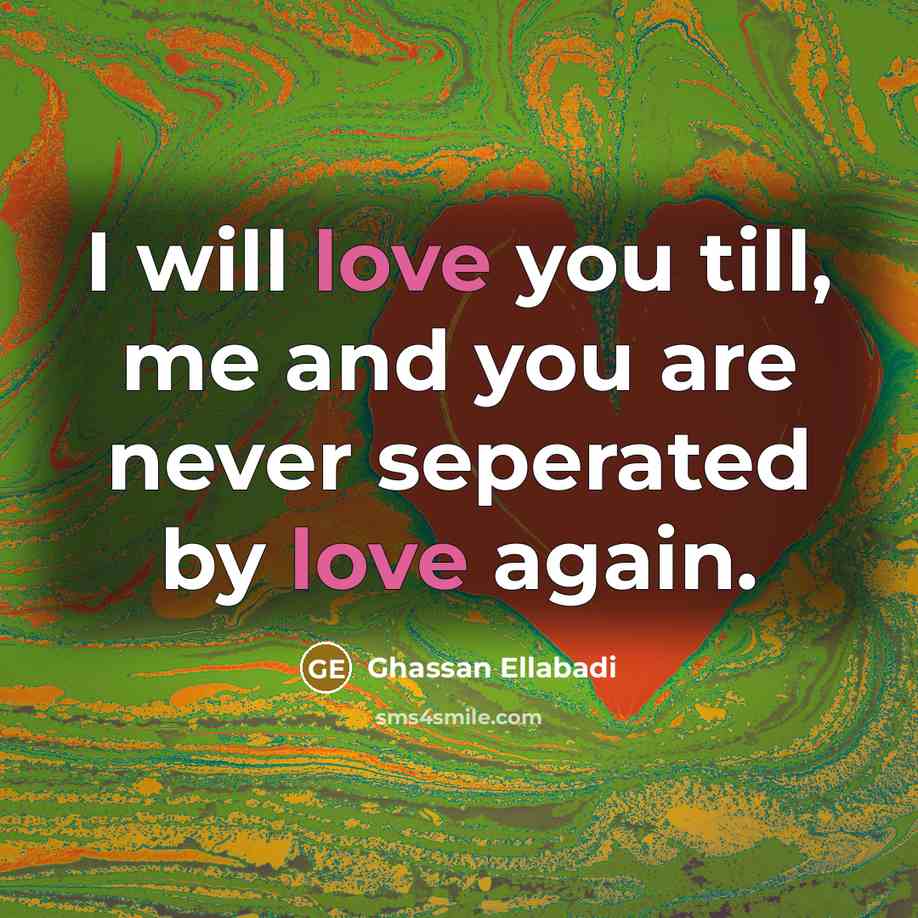 “I will love you till, me and you are never…” quote by Ghassan Ellabadi