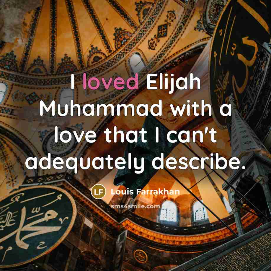 “I loved Elijah Muhammad with a love that I can't…” quote by Louis Farrakhan