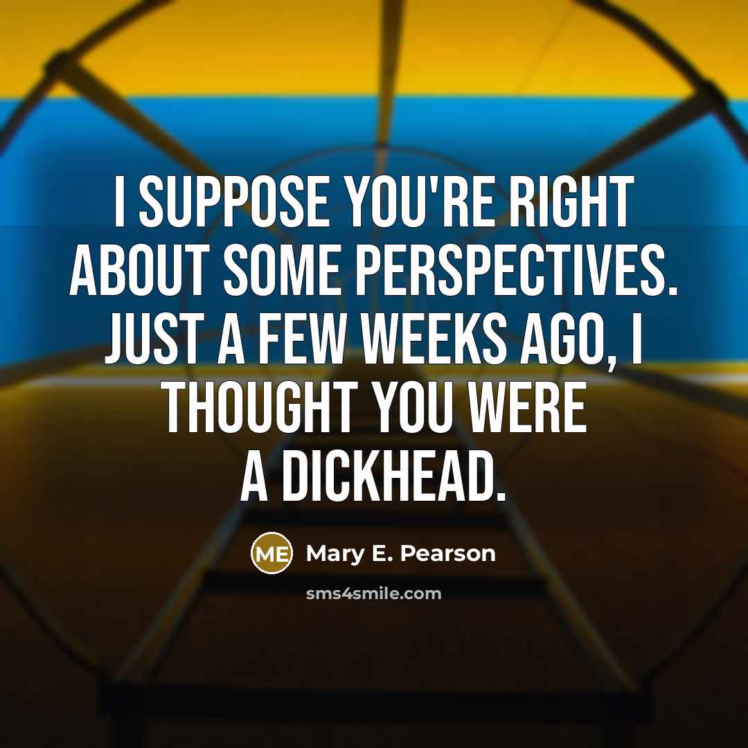 “I suppose you're right about some perspectives. Just a few…” quote by Mary E. Pearson