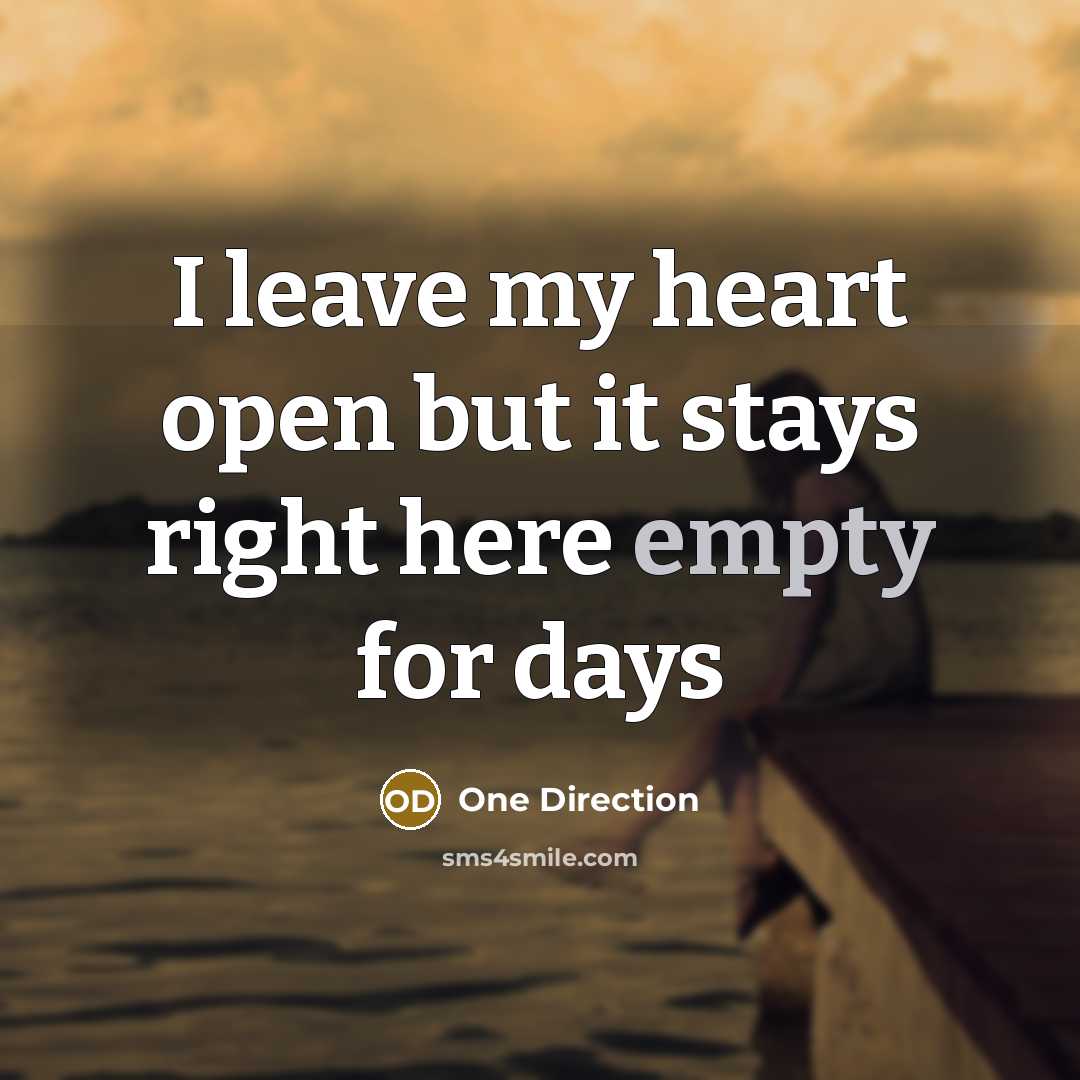 “I leave my heart open but it stays right here empty for days” quote by One Direction
