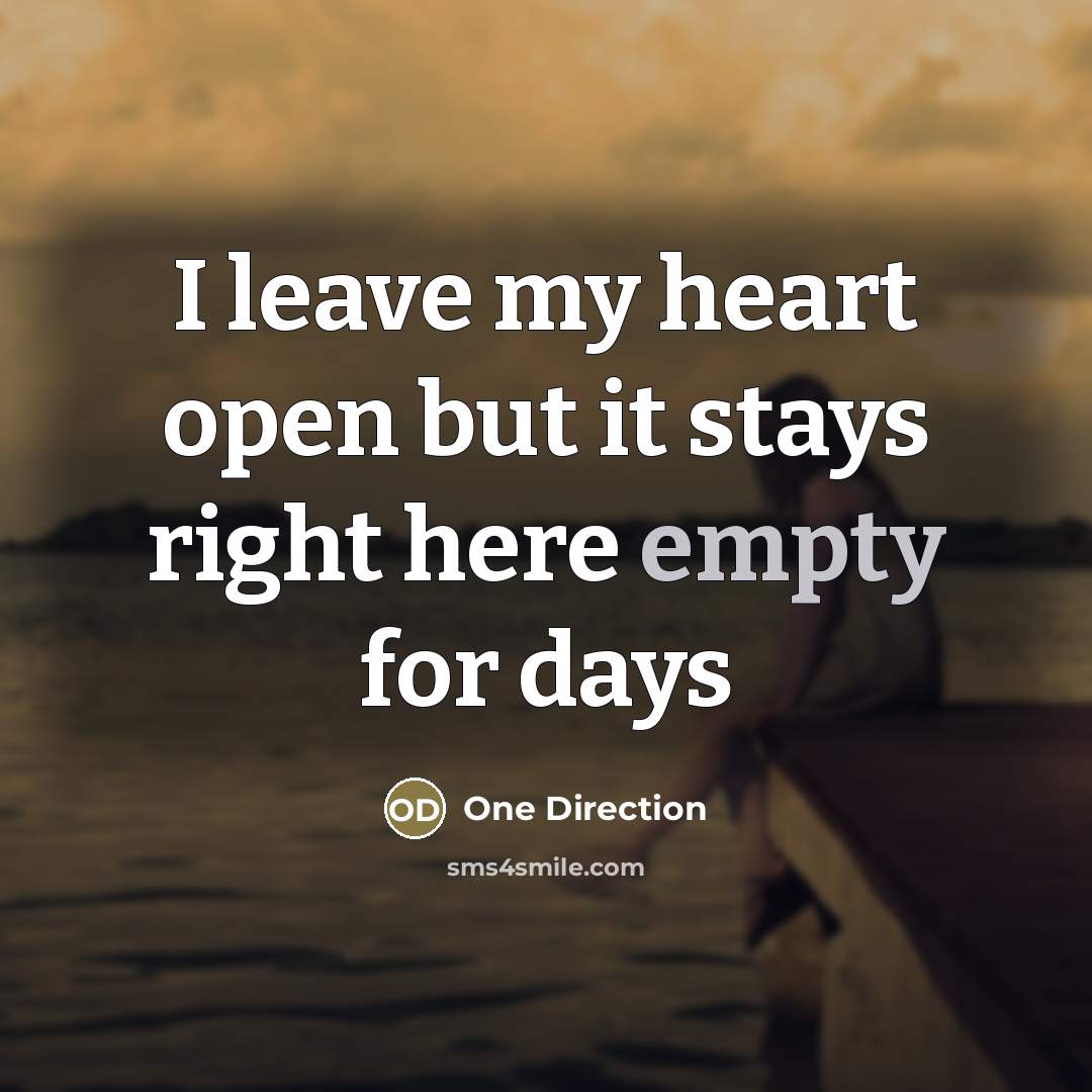 “I leave my heart open but it stays right here…” quote by One Direction