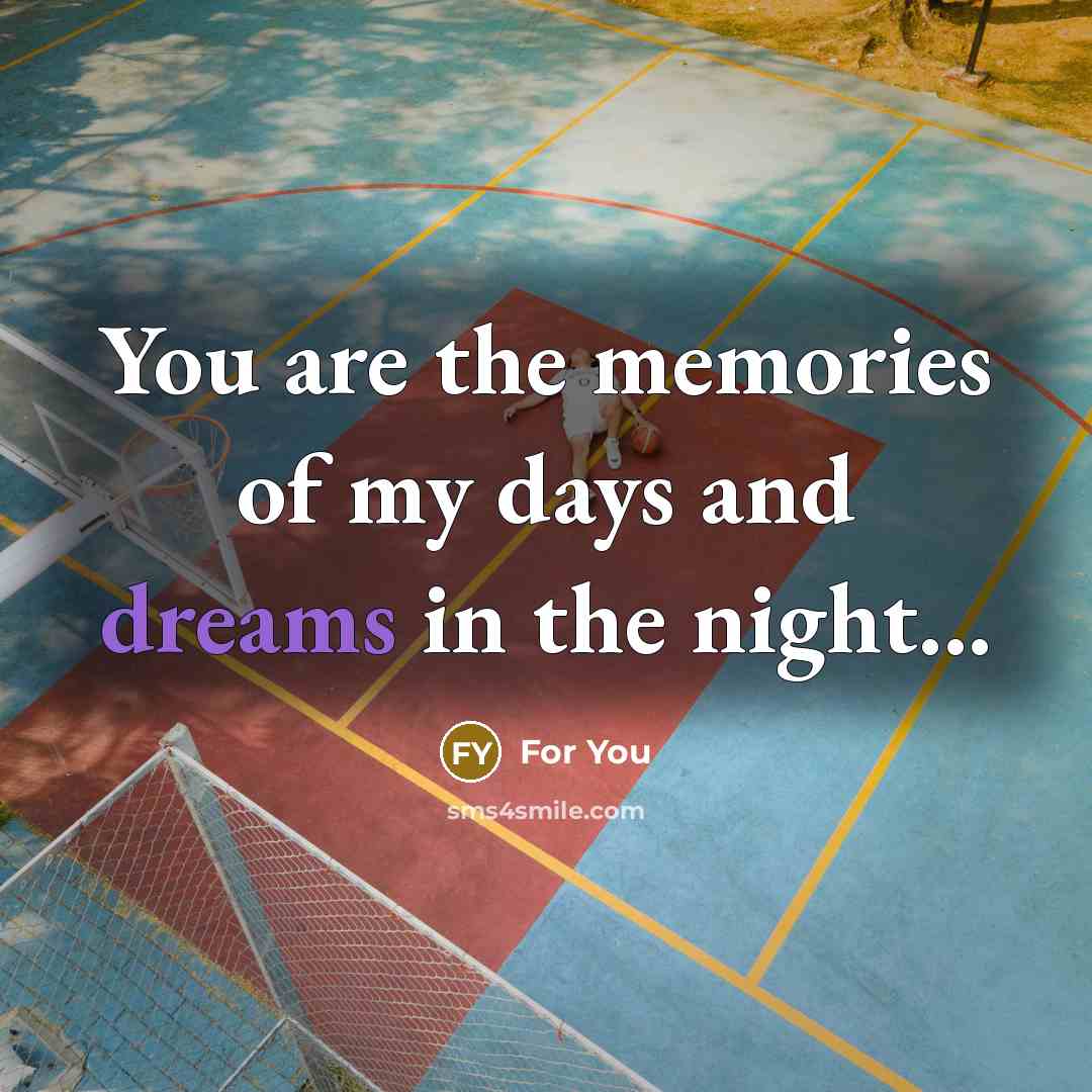 “You are the memories of my days and dreams in…” quote by For You
