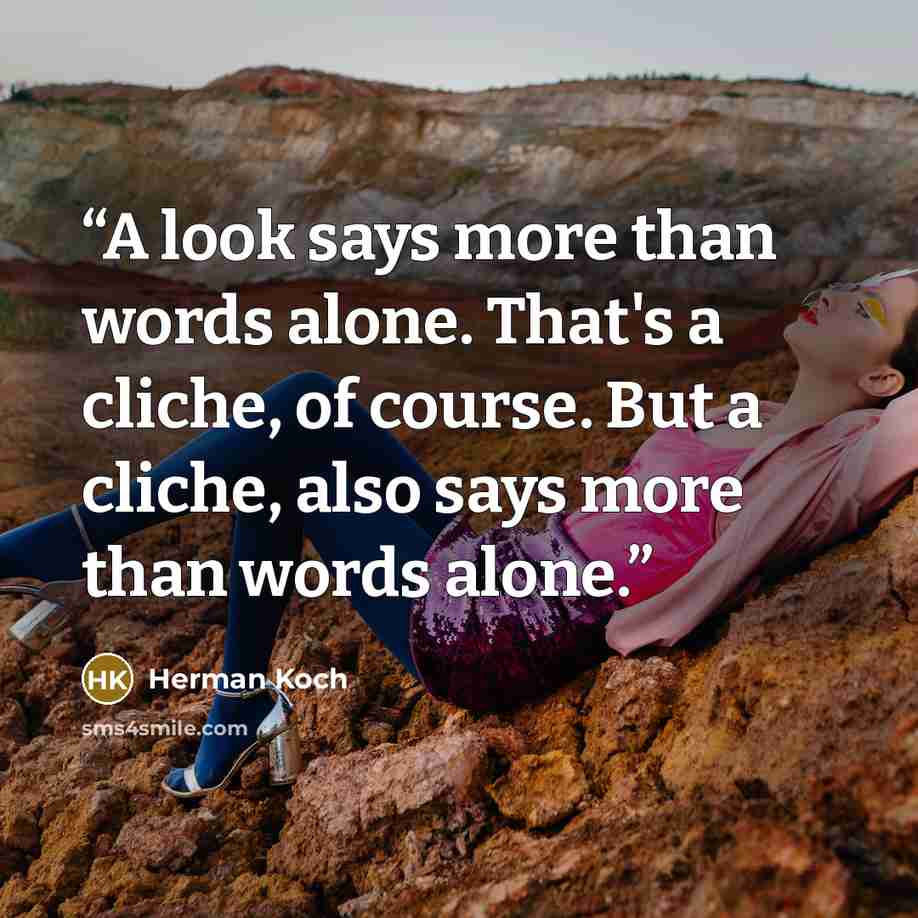 “A look says more than words alone. That's a cliche, of course. But a cliche, also says more than words alone.” quote by Herman Koch