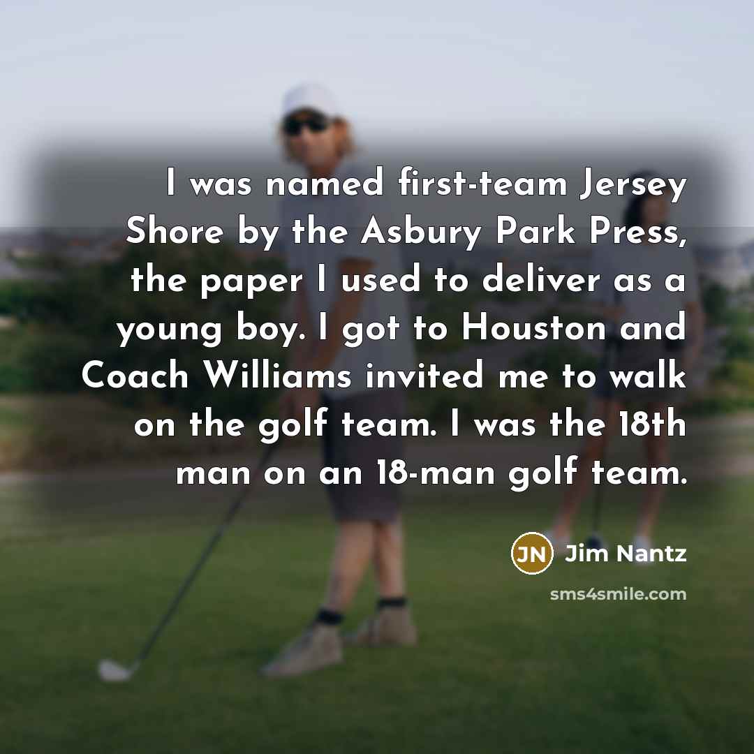 “I was named first-team Jersey Shore by the Asbury Park…” quote by Jim Nantz