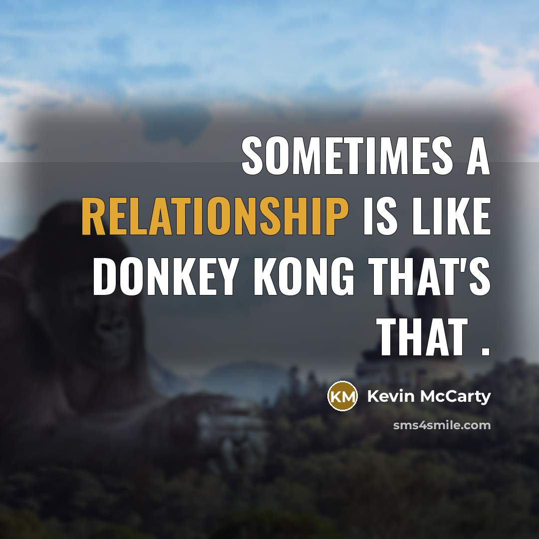 “Sometimes a relationship is like Donkey Kong that's that .” quote by Kevin McCarty