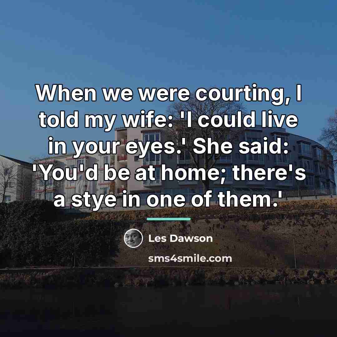 “When we were courting, I told my wife: 'I could…” quote by Les Dawson