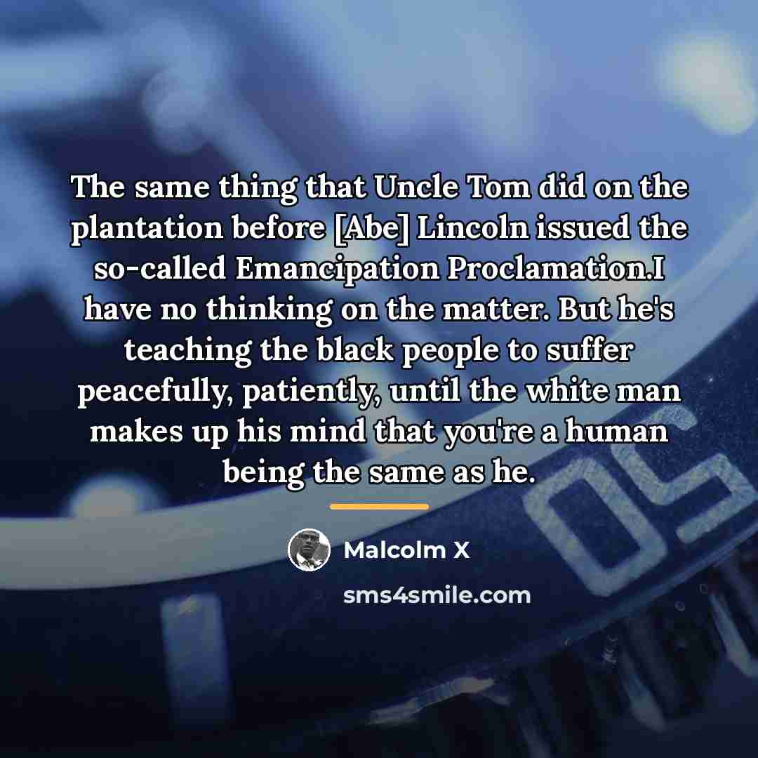 “The same thing that Uncle Tom did on the plantation…” quote by Malcolm X