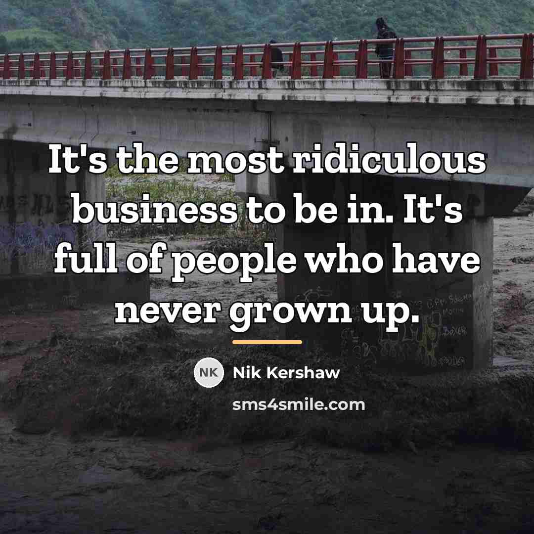 “It's the most ridiculous business to be in. It's full…” quote by Nik Kershaw