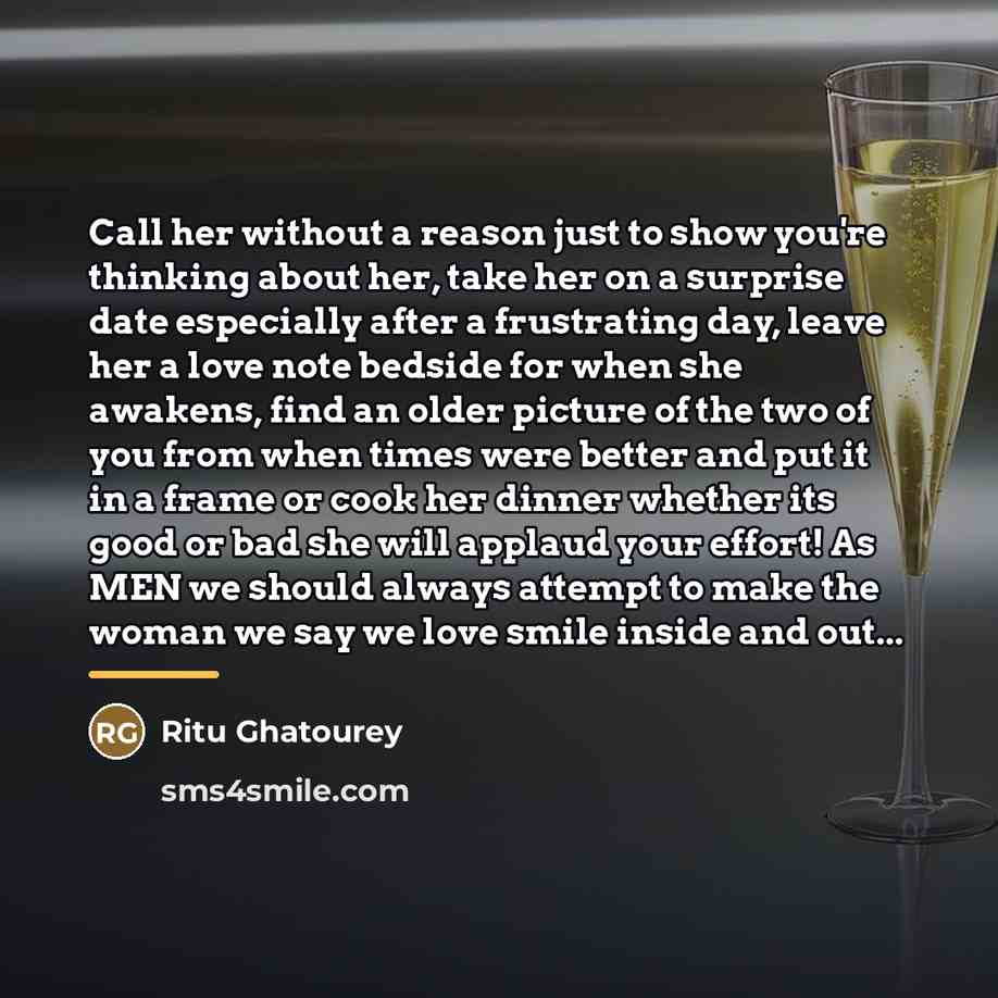 “Call her without a reason just to show you're thinking…” quote by Ritu Ghatourey