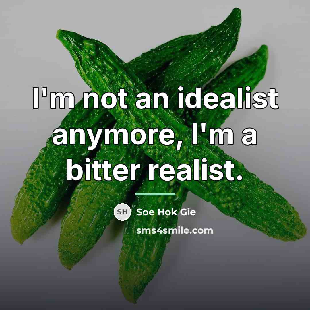 “I'm not an idealist anymore, I'm a bitter realist.…” quote by Soe Hok Gie
