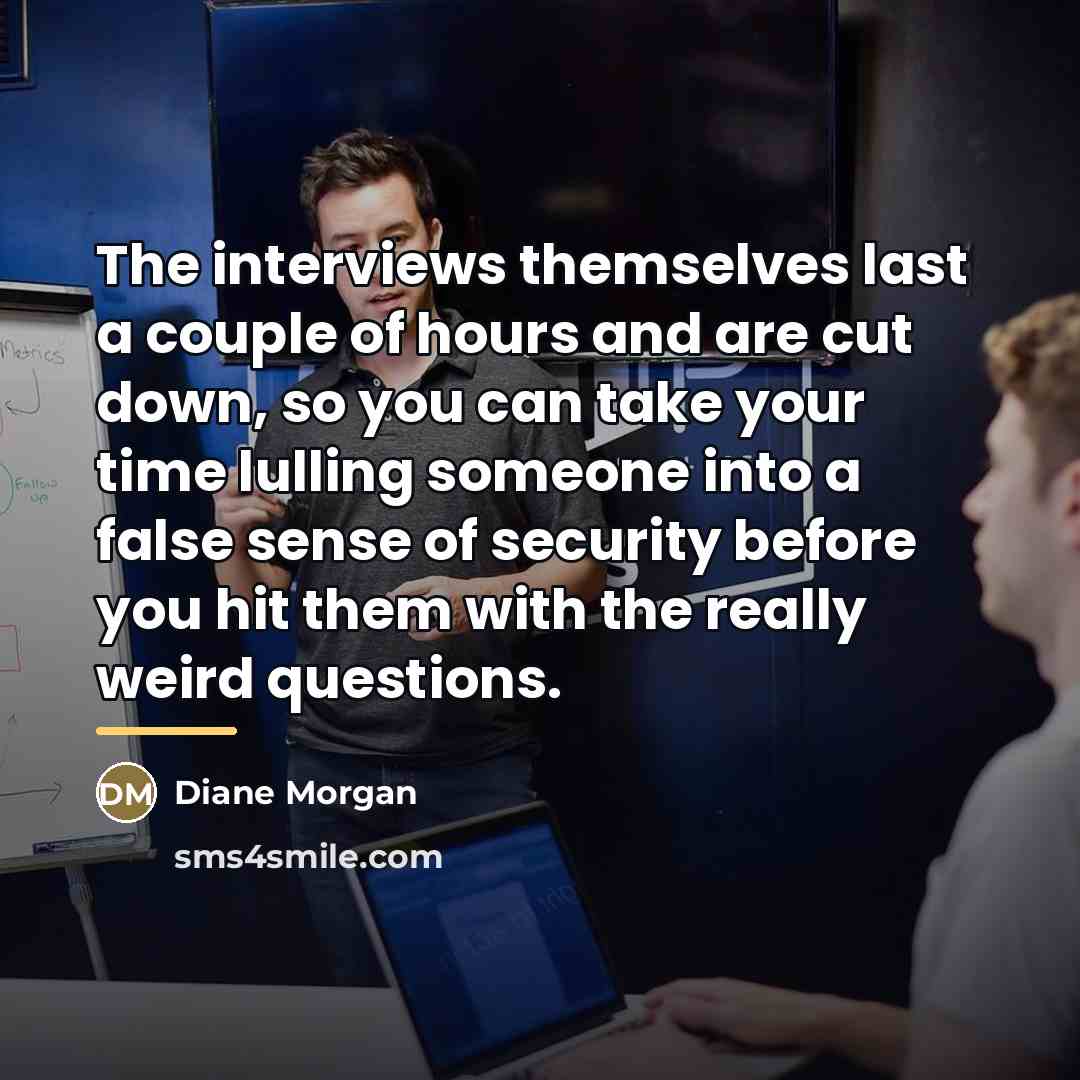 “The interviews themselves last a couple of hours and are…” quote by Diane Morgan