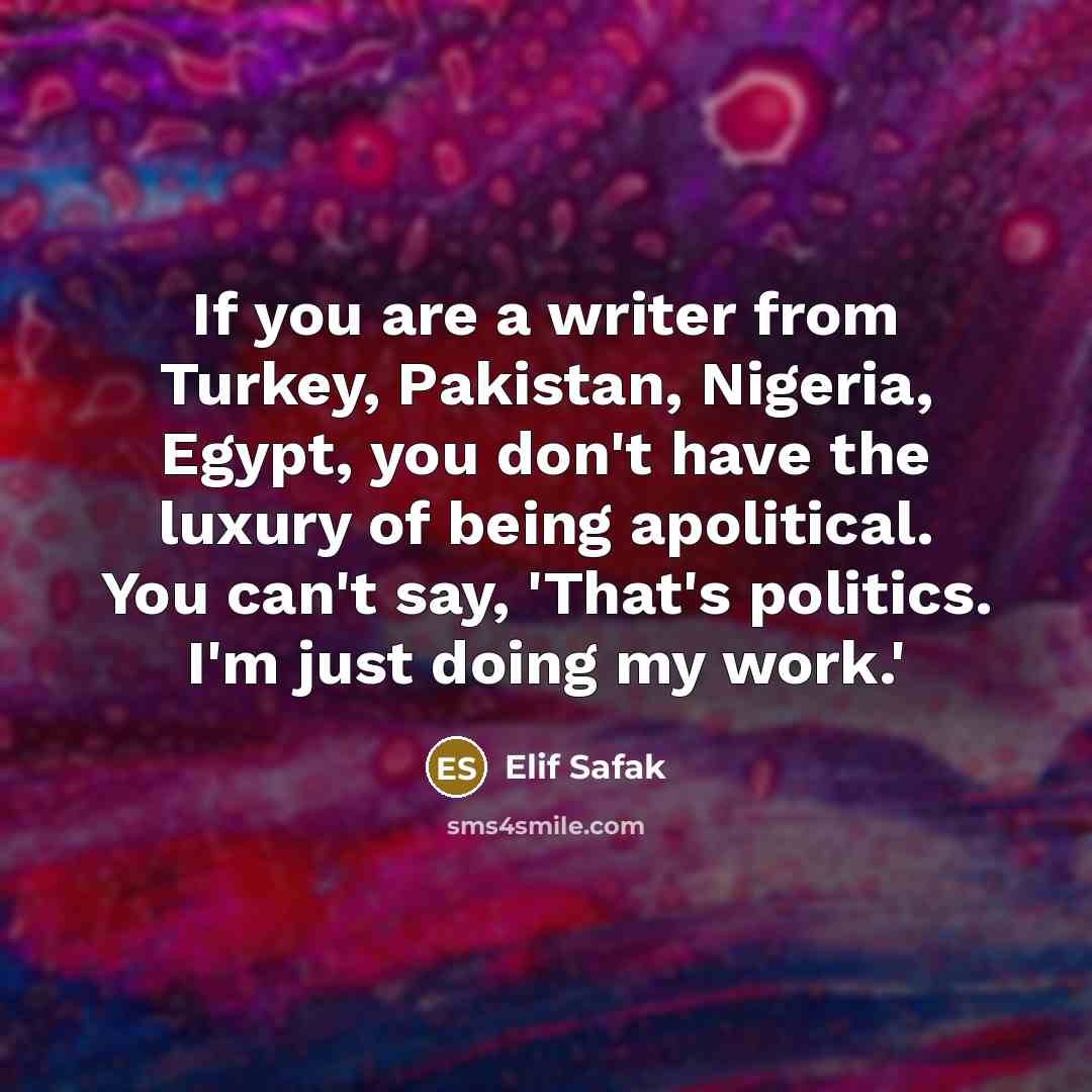 “If you are a writer from Turkey, Pakistan, Nigeria, Egypt,…” quote by Elif Safak