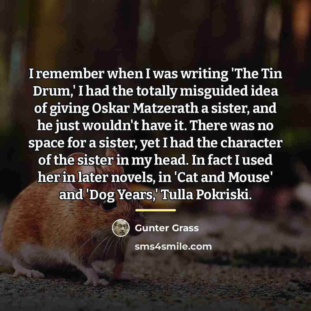 “I remember when I was writing 'The Tin Drum,' I…” quote by Gunter Grass
