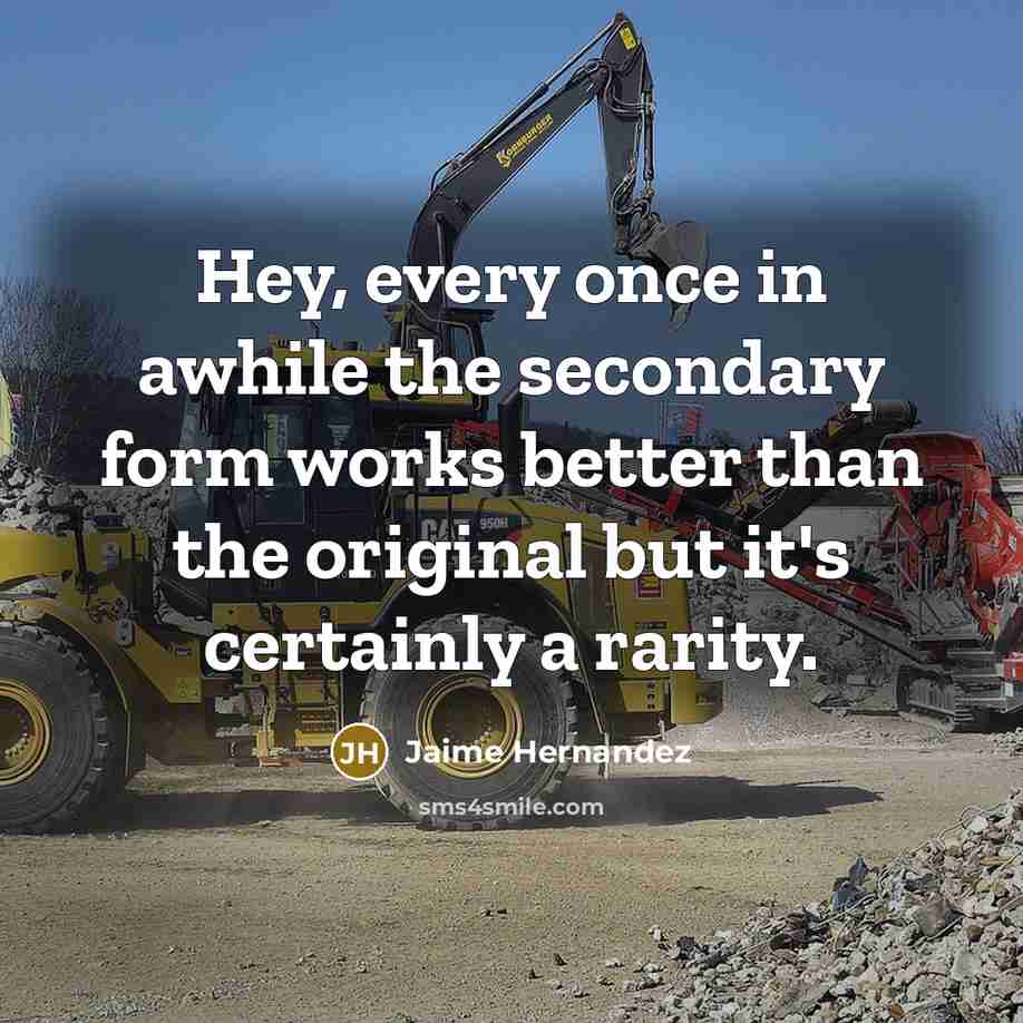 “Hey, every once in awhile the secondary form works better…” quote by Jaime Hernandez
