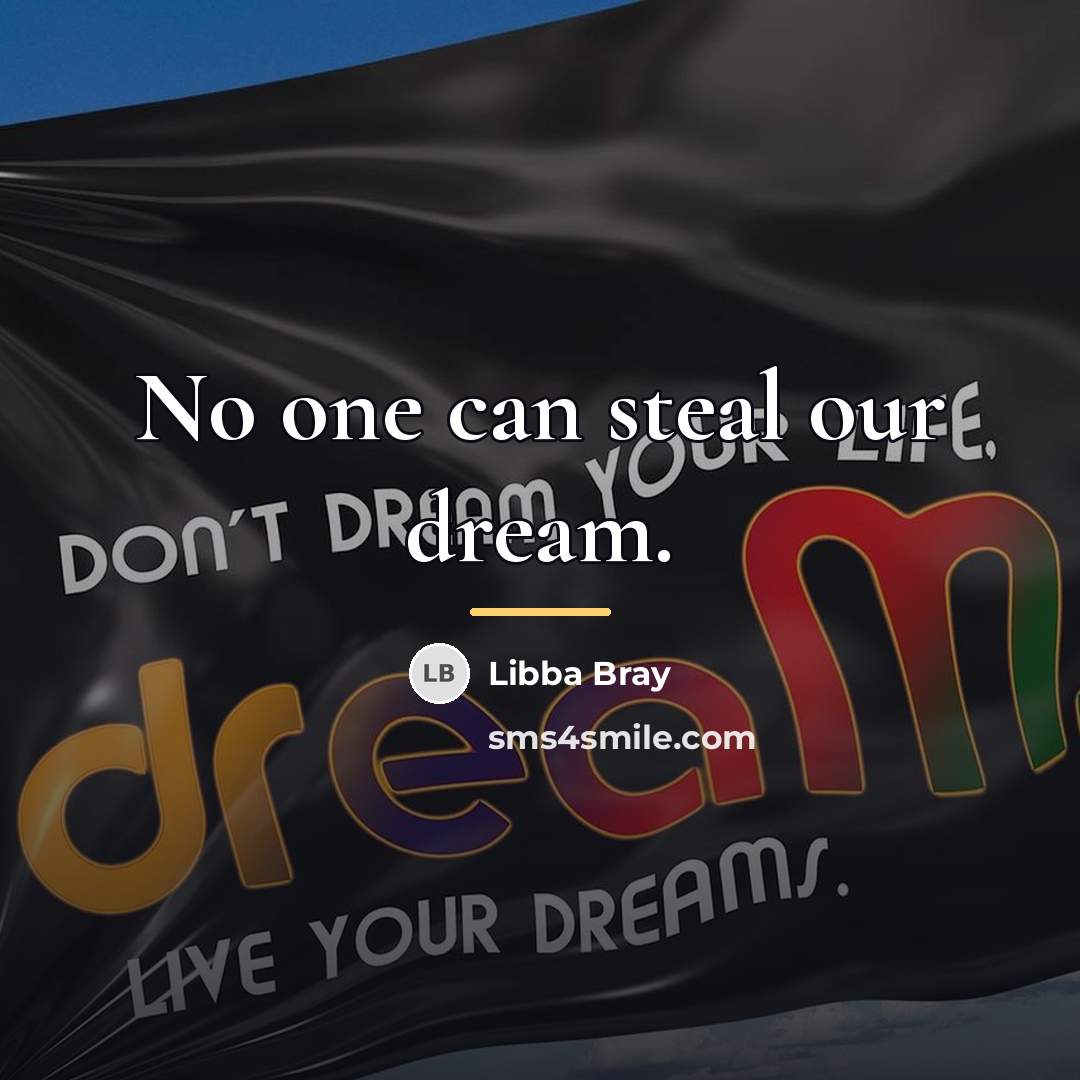 “No one can steal our dream.…” quote by Libba Bray