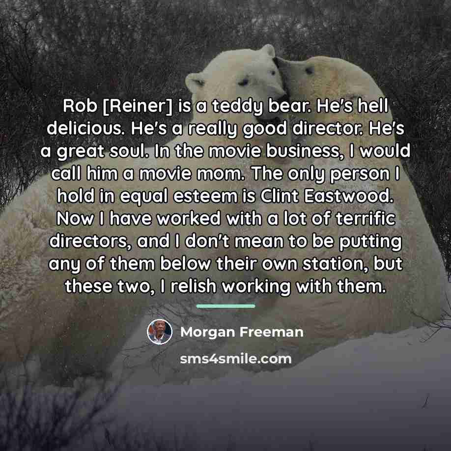 “Rob [Reiner] is a teddy bear. He's hell delicious. He's…” quote by Morgan Freeman