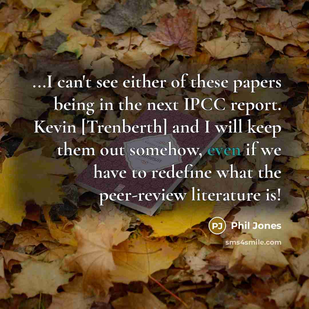 “...I can't see either of these papers being in the…” quote by Phil Jones