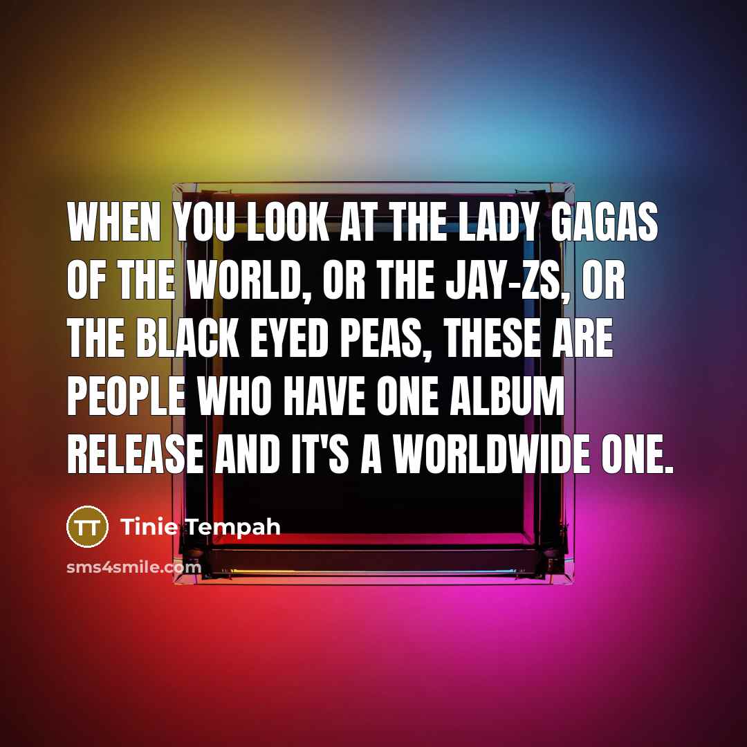 “When you look at the Lady Gagas of the world,…” quote by Tinie Tempah