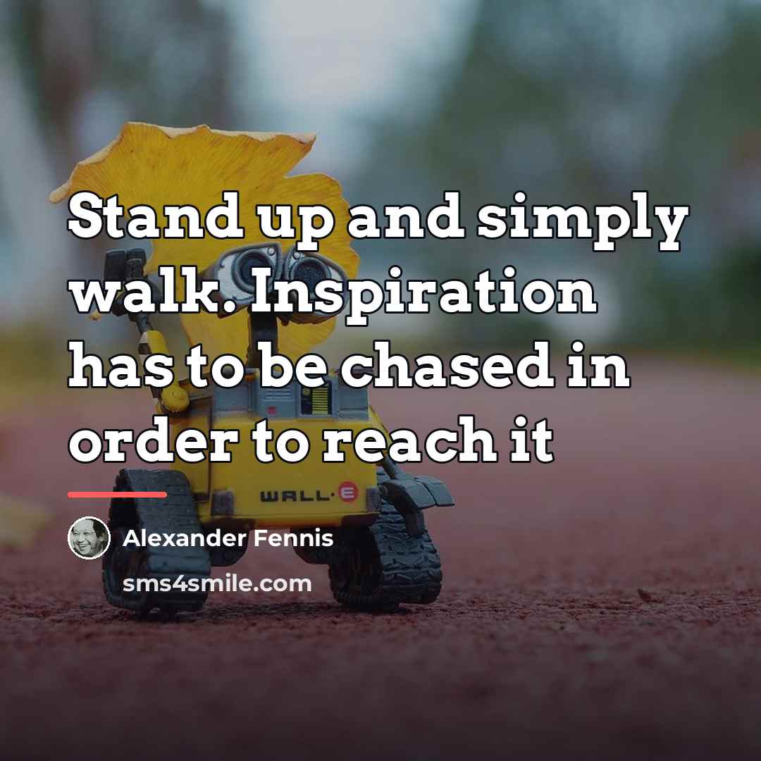 “Stand up and simply walk. Inspiration has to be chased…” quote by Alexander Fennis