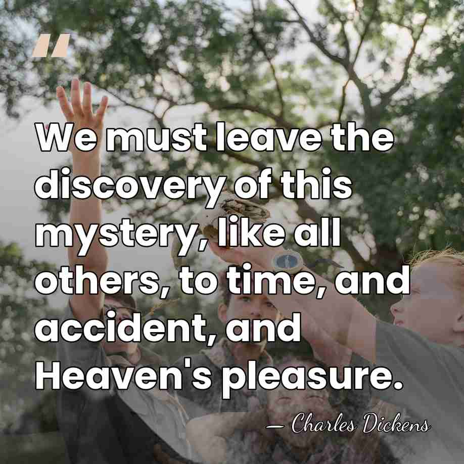 We must leave the discovery of this mystery, like all others, to&hellip; - Charles Dickens