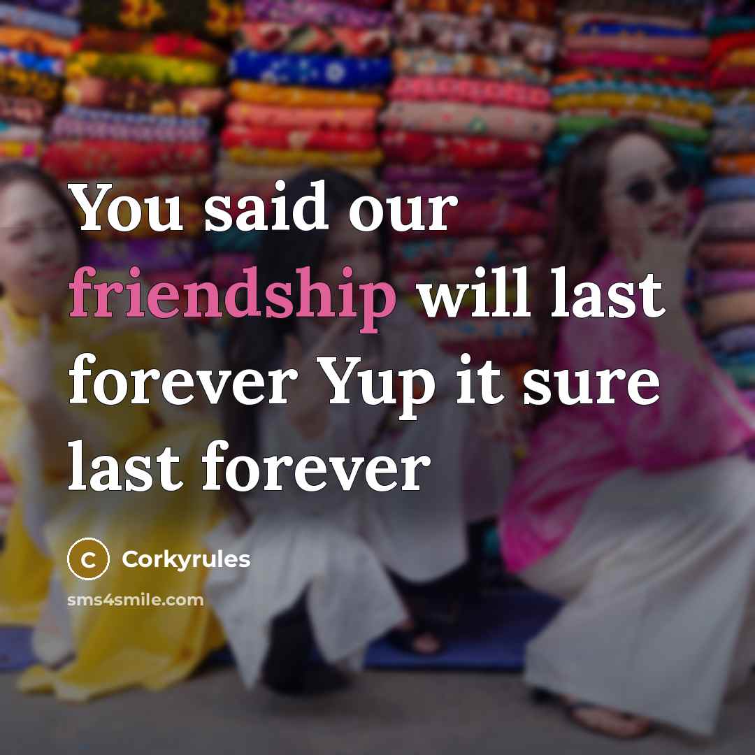 “You said our friendship will last forever Yup it sure last forever” quote by Corkyrules