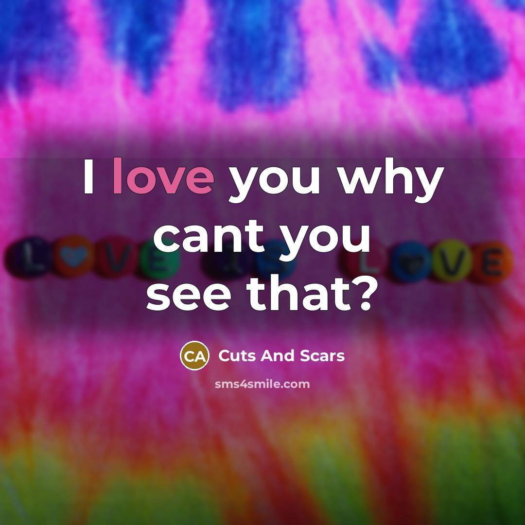 “I love you why cant you see that?…” quote by Cuts And Scars