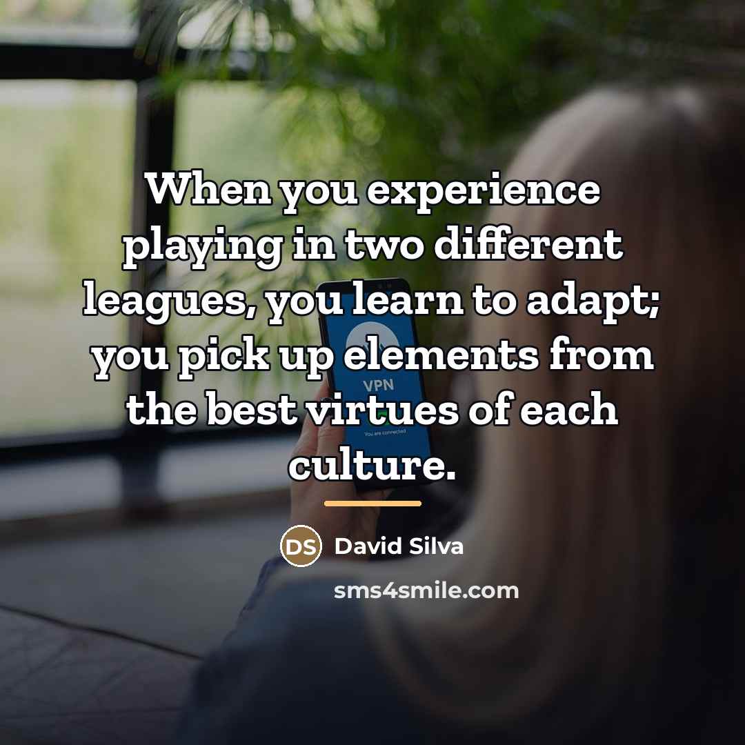 “When you experience playing in two different leagues, you learn…” quote by David Silva