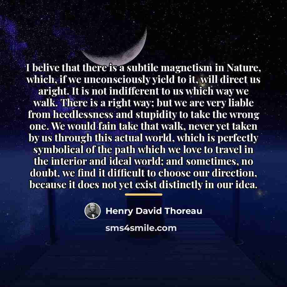 “I belive that there is a subtile magnetism in Nature,…” quote by Henry David Thoreau