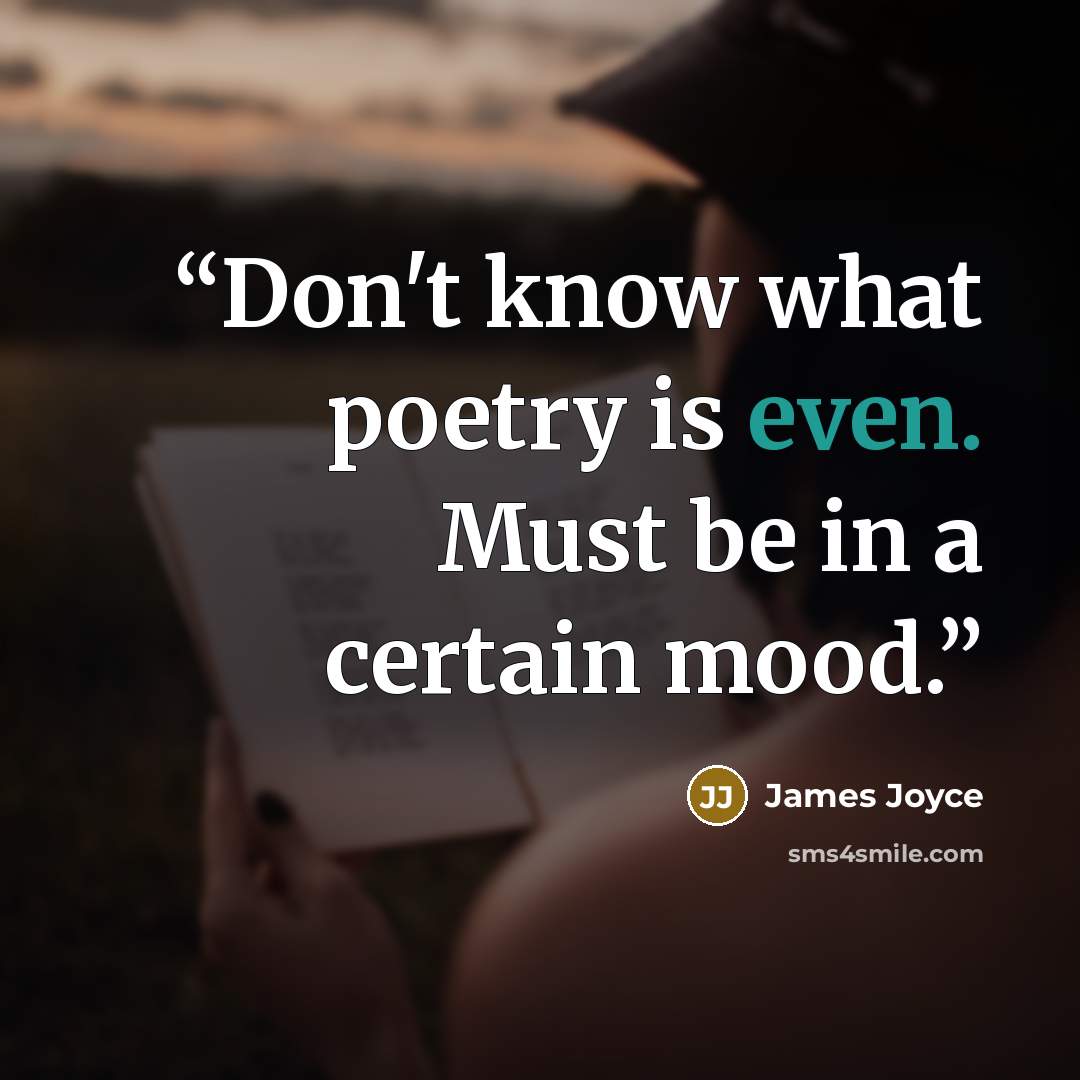 “Don't know what poetry is even. Must be in a certain mood.” quote by James Joyce